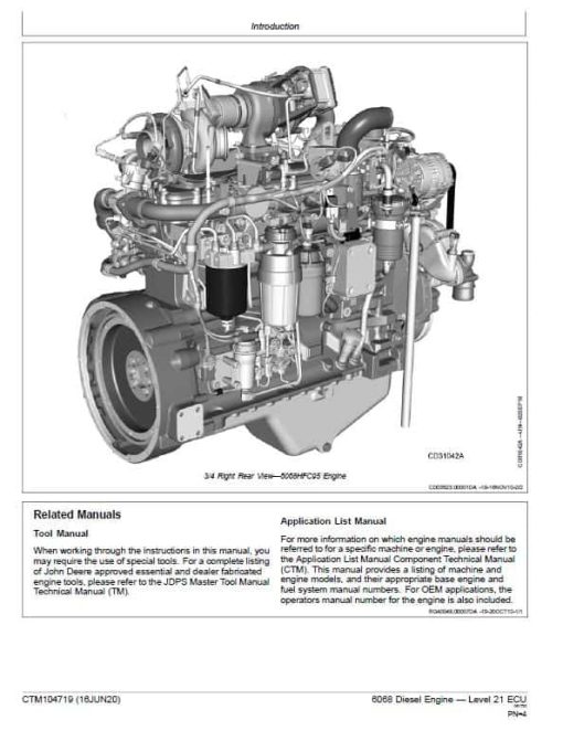 John Deere 6068 Diesel Engine Level 21 ECU Repair Technical Manual (CTM104719) - Image 3