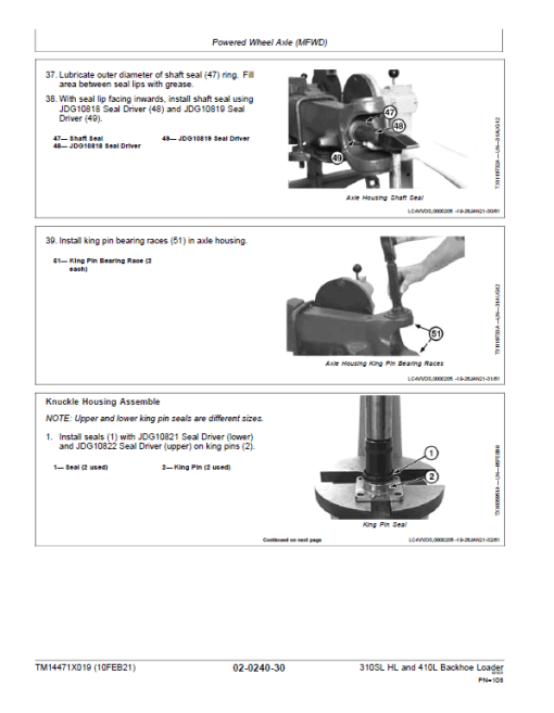 John Deere 310SL HL, 410L Backhoe Loader Repair Technical Manual (S.N after F390996 - ) - Image 3