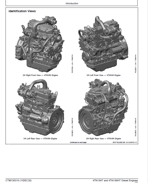 John Deere 4TNV84T and 4TNV86HT Diesel Engines Repair Manual (CTM136319) - Image 3