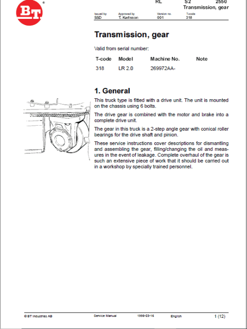 BT LR 2.0 Pallet Truck Service Manual - Image 4