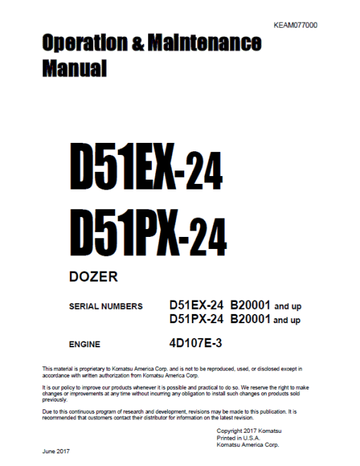 Komatsu D51EX-24, D51PX-24 Dozer Service Manual - Image 5