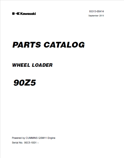 Kawasaki 90ZV Wheel Loader Repair Service Manual - Image 2