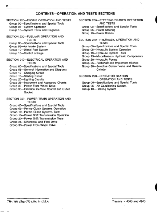 John Deere 4040, 4240 Tractors Repair Technical Manual - Image 3