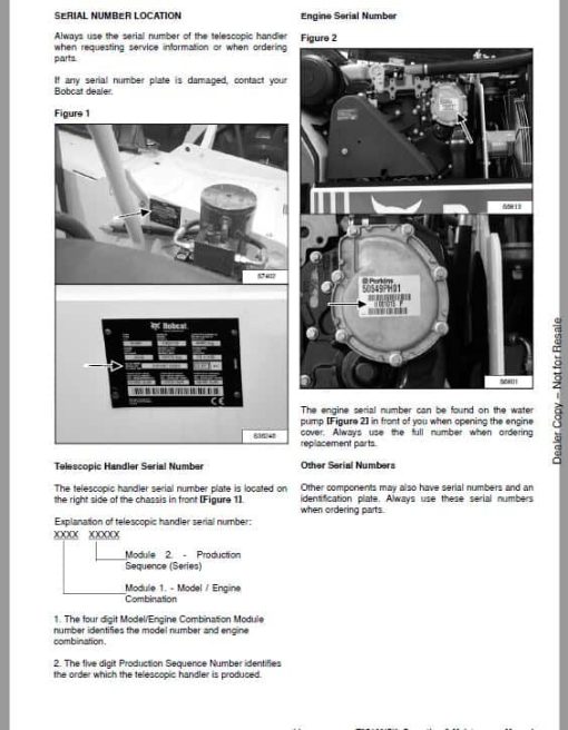 Bobcat T35.120SL MP versaHANDLER Telescopic Service Repair Manual - Image 3