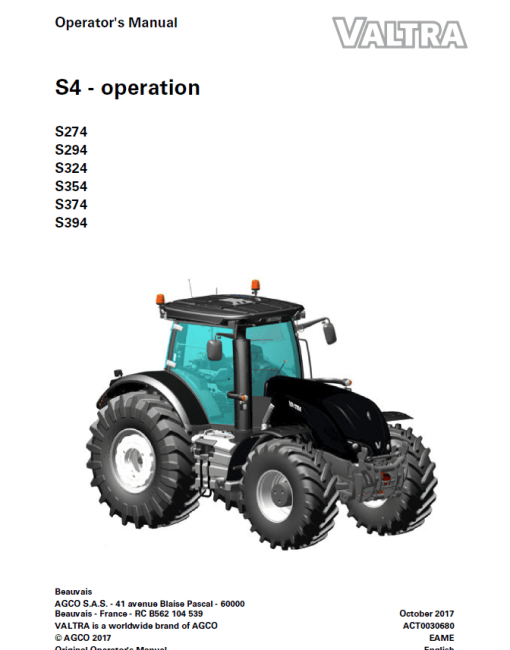 Valtra S274, S294, S324, S354, S374, S394 Tractors Workshop Repair Manual - Image 2