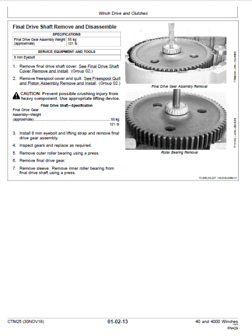 John Deere 40, 4000 Winches Component Technical Manual (CTM25) - Image 3