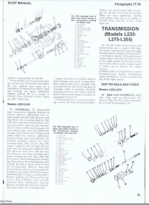 Kubota L185, L235, L245, L285, L295, L305, L345, L355 Tractor Manual - Image 4