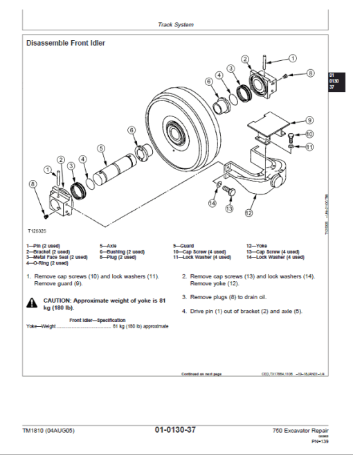 John Deere 750 Excavator Repair Technical Manual - Image 3