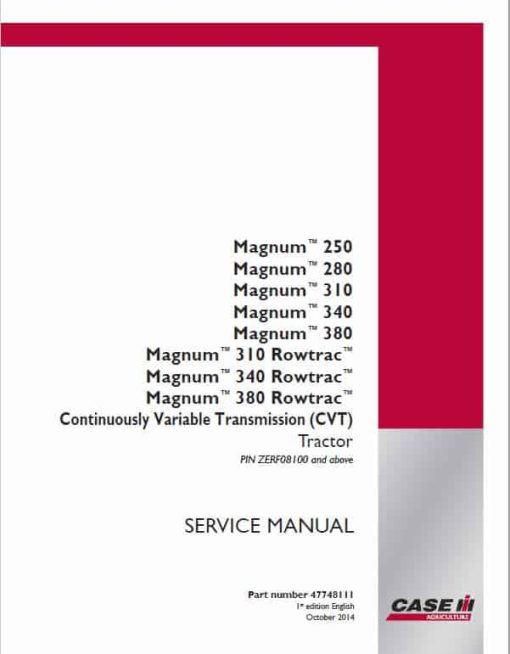 Case 250, 280, 310, 340, 380 Magnum Tractor Service Manual - Image 3