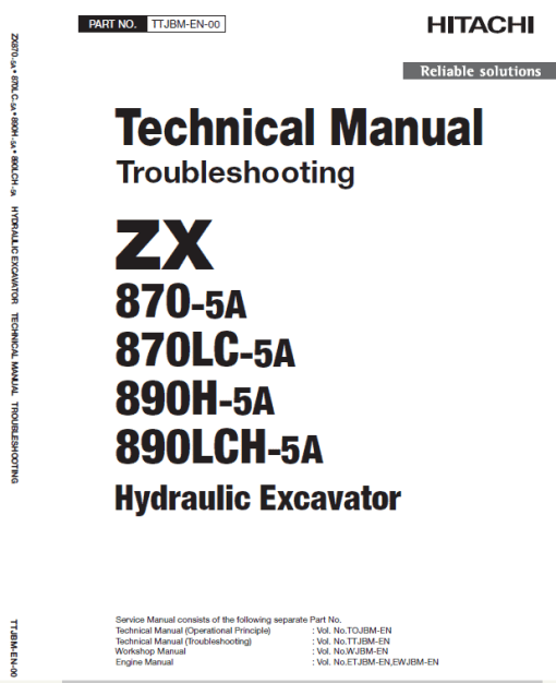 Hitachi ZX870-5A and 890H-5A Excavator Service Repair Manual - Image 3