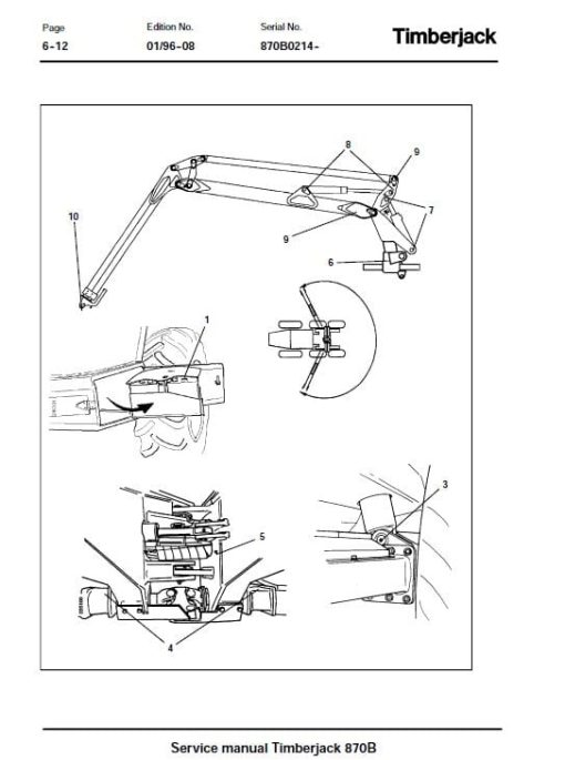 Timberjack 870B Single Grip Harvester Service Repair Manual - Image 3