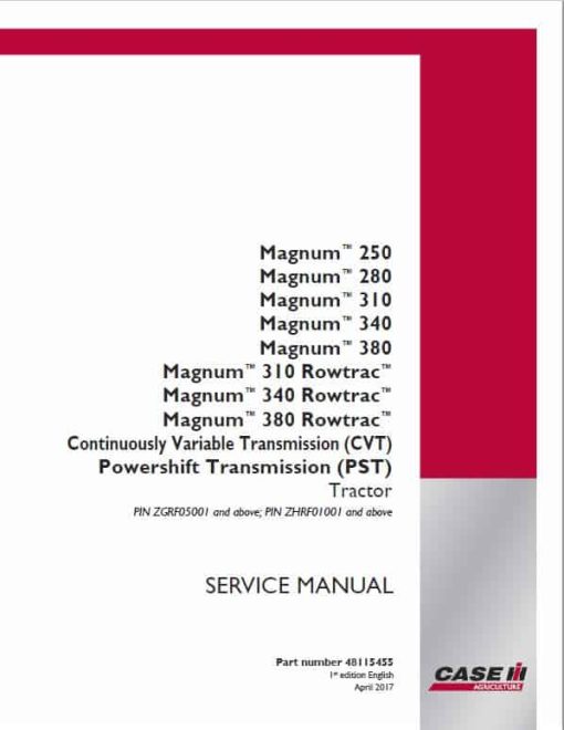 Case 310, 340, 380 Rowtrac Magnum Tractor Service Manual - Image 3