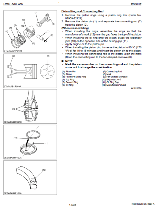 Kubota L2800, L3400 Tractor Workshop Service Manual - Image 3