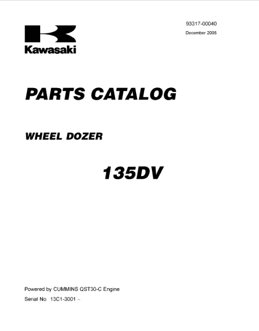 Kawasaki 135ZV Wheel Loader Repair Service Manual - Image 3