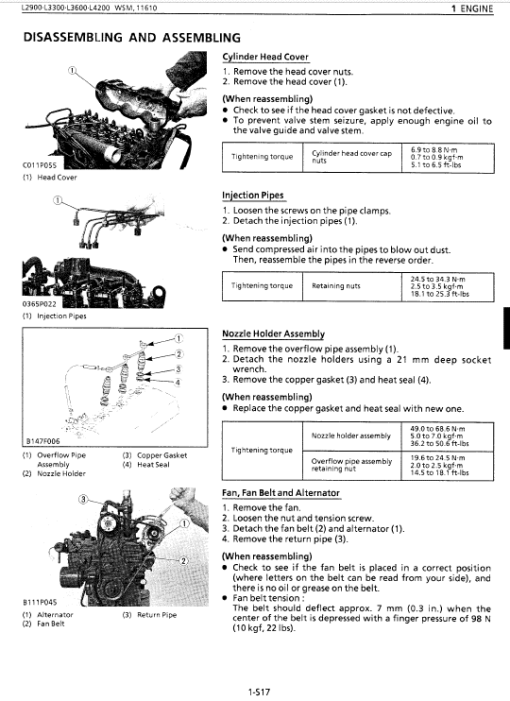 Kubota L2900, L3300, L3600, L4200 Tractor Workshop Manual - Image 3