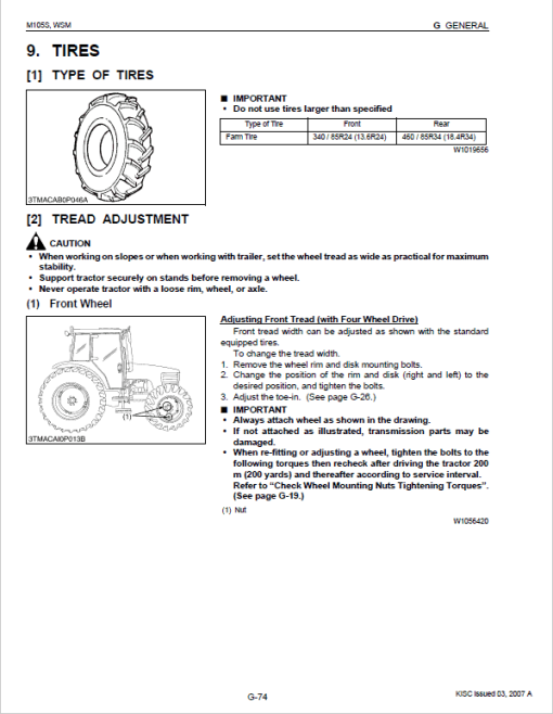 Kubota M105S Tractor Service Manual - Image 3