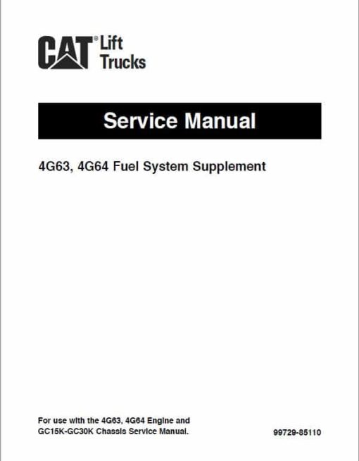 CAT GC15K, GC18K, GC20K, GC20K HP Forklift Lift Truck Service Manual - Image 3