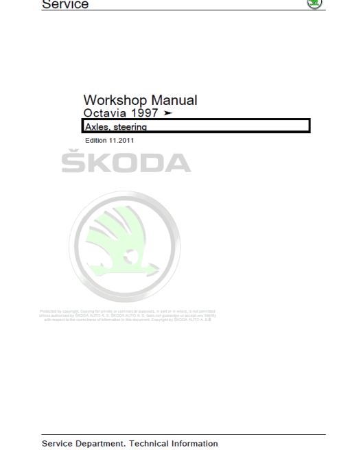 SKODA OCTAVIA TOUR (1U) Repair Service Manual - Image 3