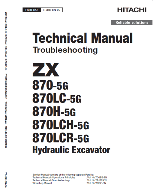 Hitachi ZX870-5G Excavator Service Repair Manual - Image 5