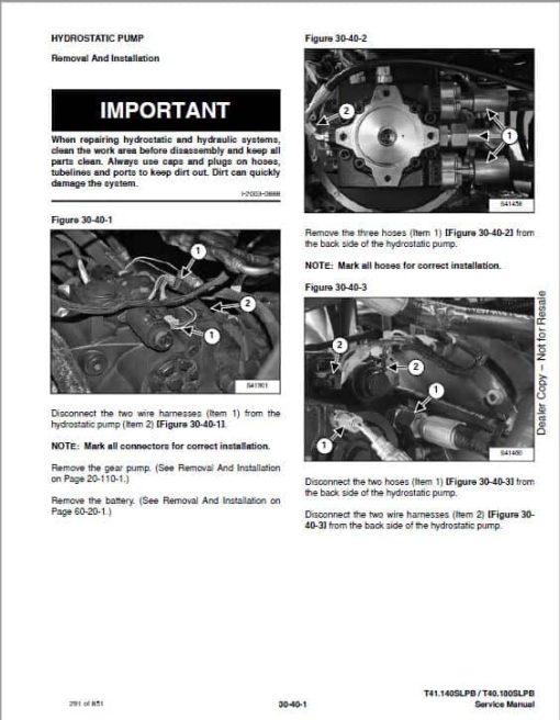 Bobcat T40.180, T41.140 versaHANDLER Telescopic Service Repair Manual - Image 3