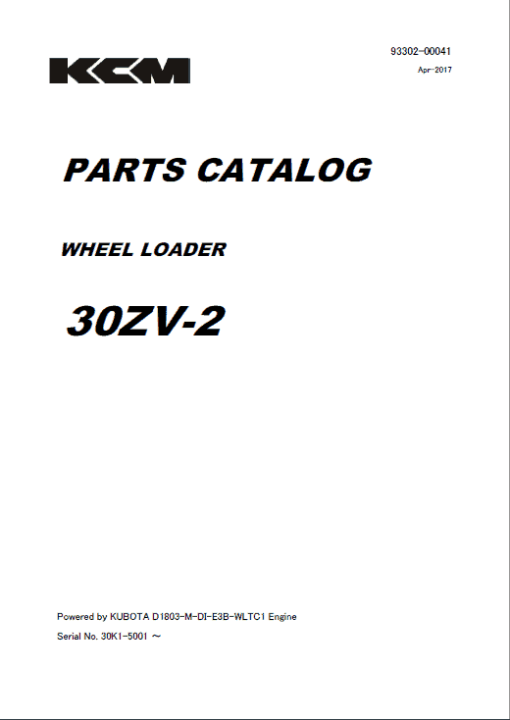 Kawasaki 30ZV-2, 40ZV2A, 42ZV-2 Wheel Loader Service Manual - Image 2