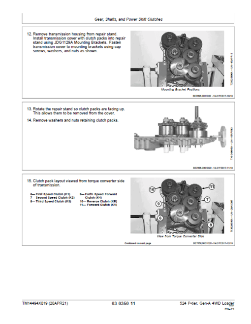 John Deere 524 P-Tier, Gen-A 4WD Loader Repair Technical Manual (S.N L_10283 - ) - Image 3