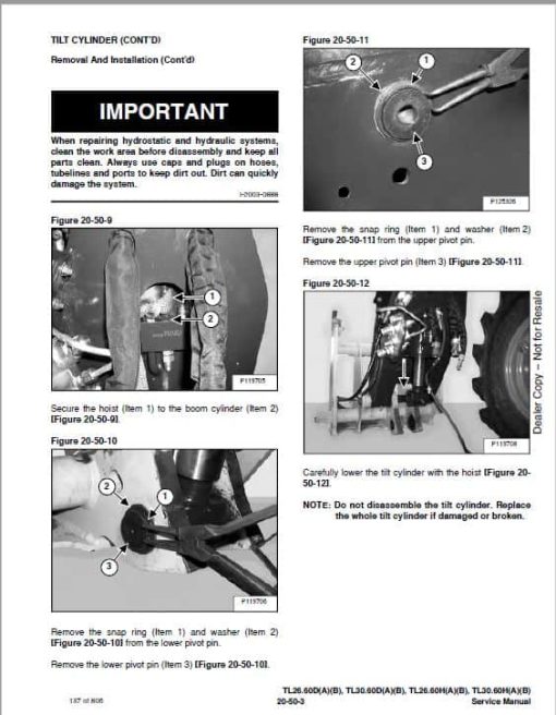 Bobcat TL26.60, TL30.60 versaHANDLER Telescopic Service Repair Manual - Image 3