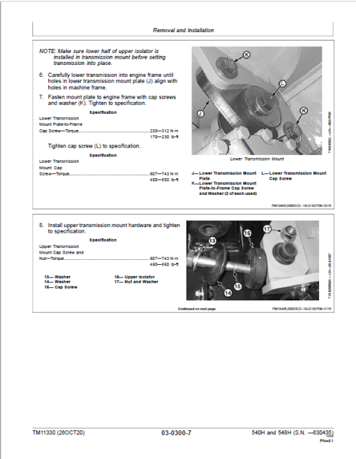 John Deere 540H, 548H Skidder Repair Technical Manual (S.N before  - 630435) - Image 3