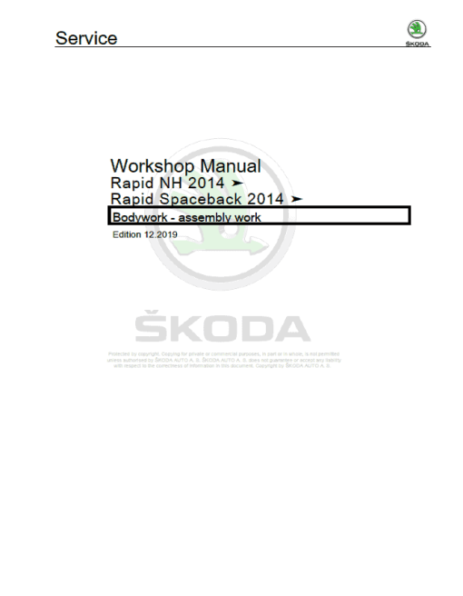 SKODA RAPID (NH) Repair Service Manual - Image 3