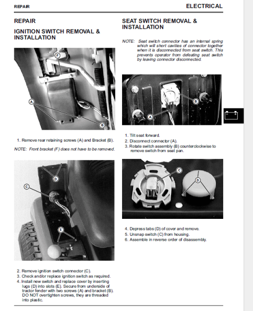 John Deere 1438, 1542, 1642, 1646 Sabre Lawn Tractors Technical Manual - Image 7