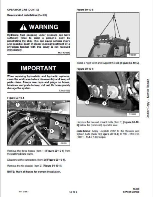 Bobcat TL358 versaHANDLER Telescopic Service Repair Manual - Image 3