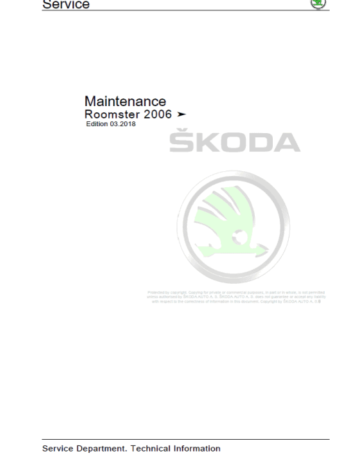 SKODA ROOMSTER (5J, 5J0) Repair Service Manual - Image 3