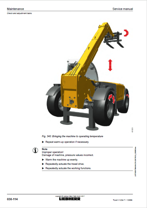 Liebherr TL441 Type 1234 Telescopic Handler Service Manual - Image 3