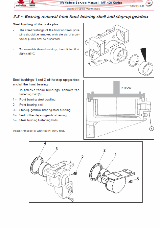 Massey Ferguson MF 415, 425, 435, 440 Tractor Service Manual - Image 3