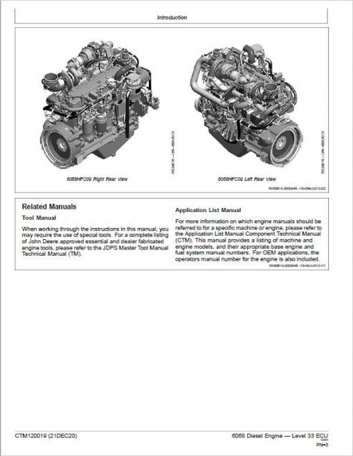 John Deere 6068 Diesel Engine Level 33 ECU Service Repair Manual (CTM120019) - Image 3