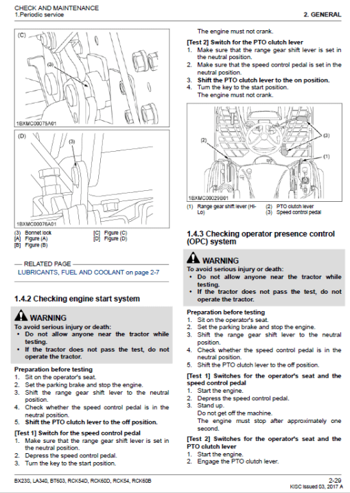 Kubota BX23S, LA340, BT603 Tractor Loader Workshop Manual - Image 3