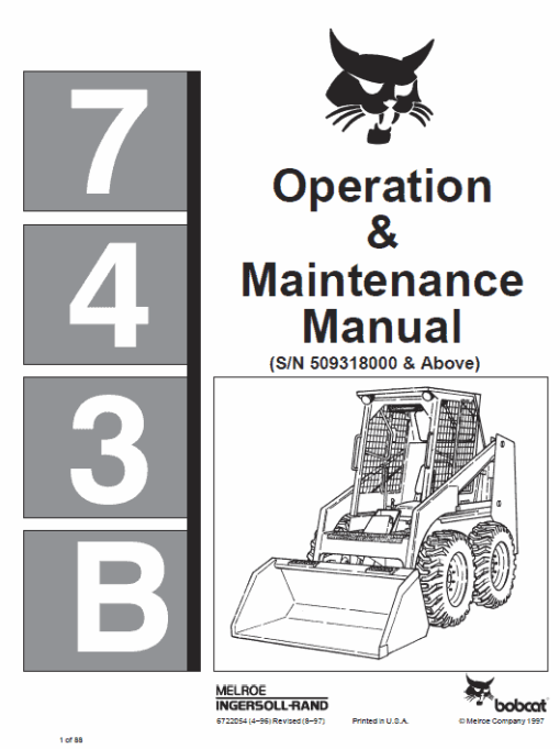 Bobcat 742B and 743B Skid-Steer Loader Service Manual - Image 6