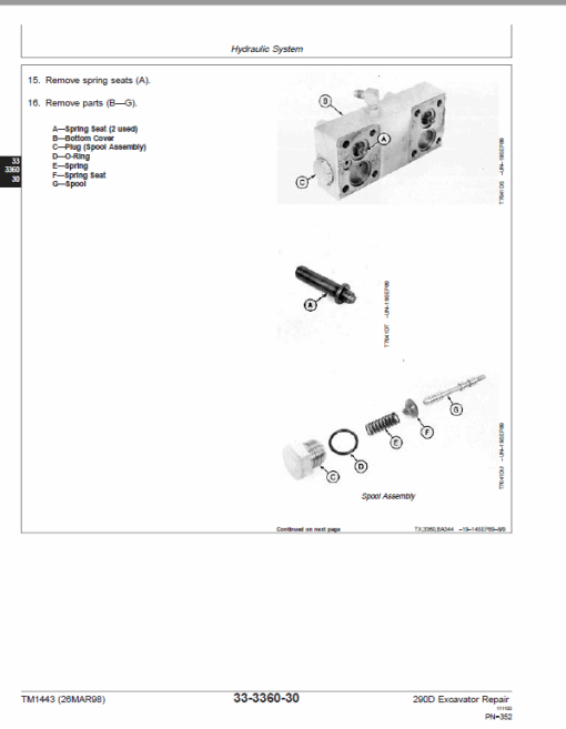 John Deere 290D Excavator Repair Technical Manual - Image 3