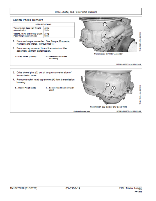 John Deere 210L Tractor Loader Repair Technical Manual (S.N after F892600 -) - Image 3