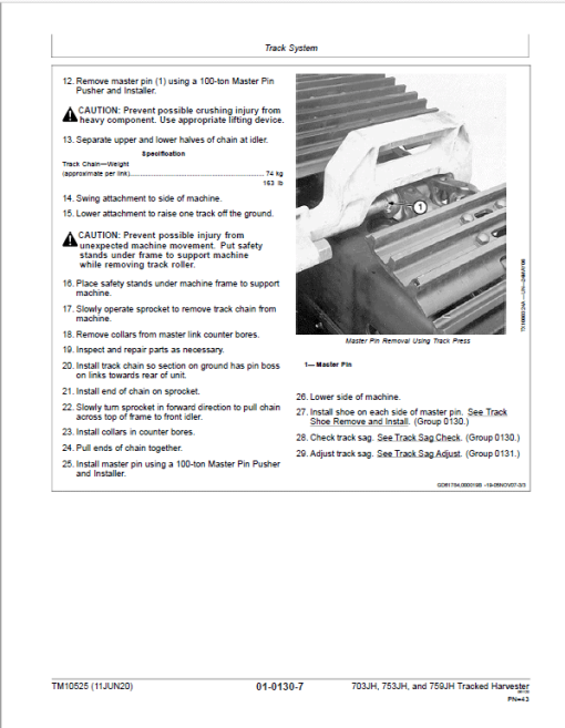 John Deere 703JH, 753JH, 759JH Harvester Repair Manual (S.N before - 220452) - Image 5