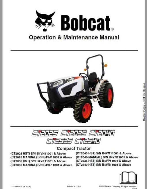 Bobcat CT2025, CT2035, CT2535, CT2540 Tractor Service Repair Manual - Image 3