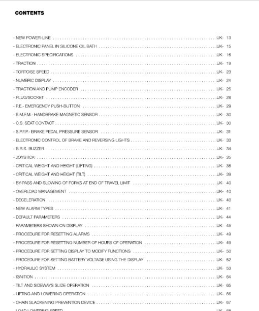 OM Pimespo Fase 60, 70 and 80 80v Forklift Workshop Repair Manual - Image 3