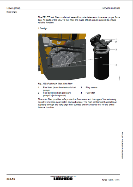 Liebherr TL436 Type 1620 Telescopic Handler Service Manual - Image 3