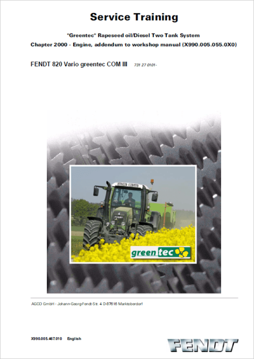 Fendt 818, 820 Vario COM III Tractors Workshop Repair Manual - Image 3