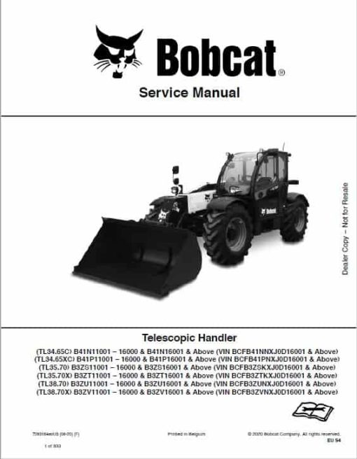 Bobcat TL34.65, TL35.70, TL38.70 versaHANDLER Telescopic Service Repair Manual - Image 3