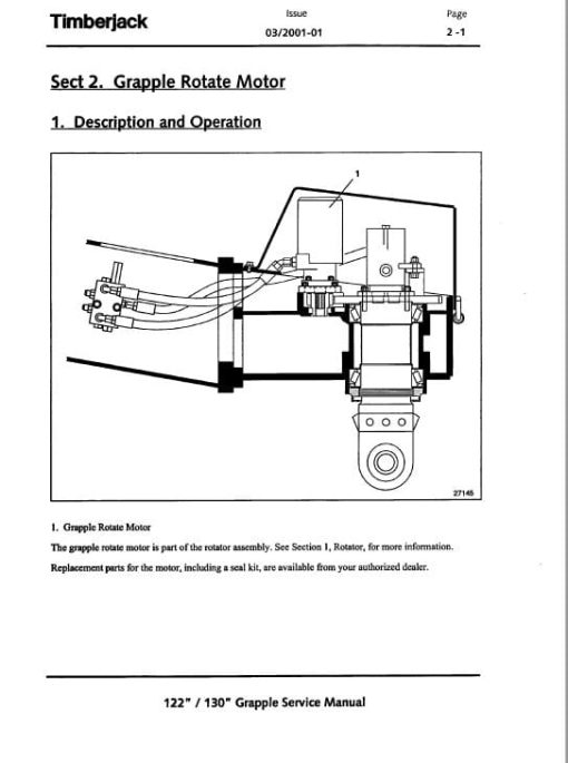 Timberjack 122, 130 Grapple Service Repair Manual - Image 3