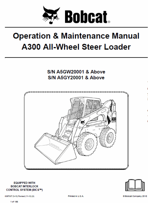 Bobcat A300 Wheel Steer Skid-Steer Loader Service Manual - Image 2