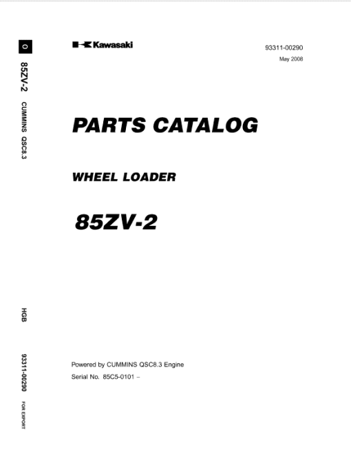 Kawasaki 85ZV-2 Wheel Loader Service Manual - Image 2