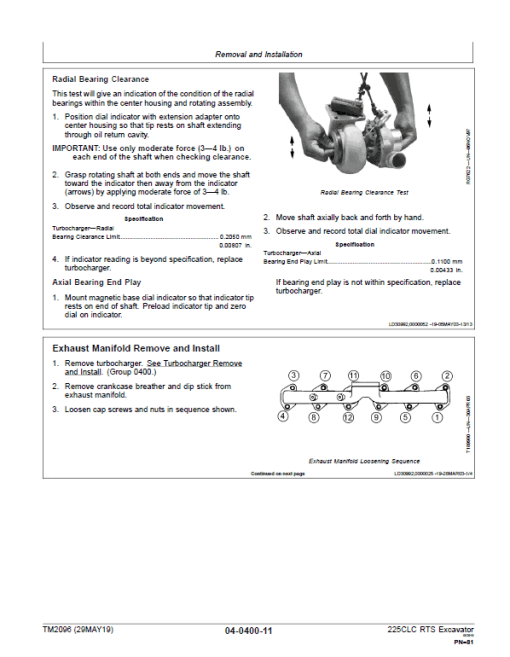 John Deere 225CLC RTS Excavator Repair Technical Manual - Image 3