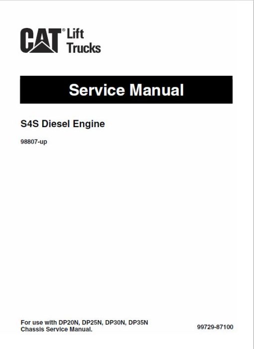 CAT DP15N, DP18N, DP20CN, DP20N Forklift Lift Truck Service Manual - Image 3